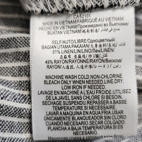 BCBGeneration linen romper black & white striped Sz XS - Picture 4 of 4